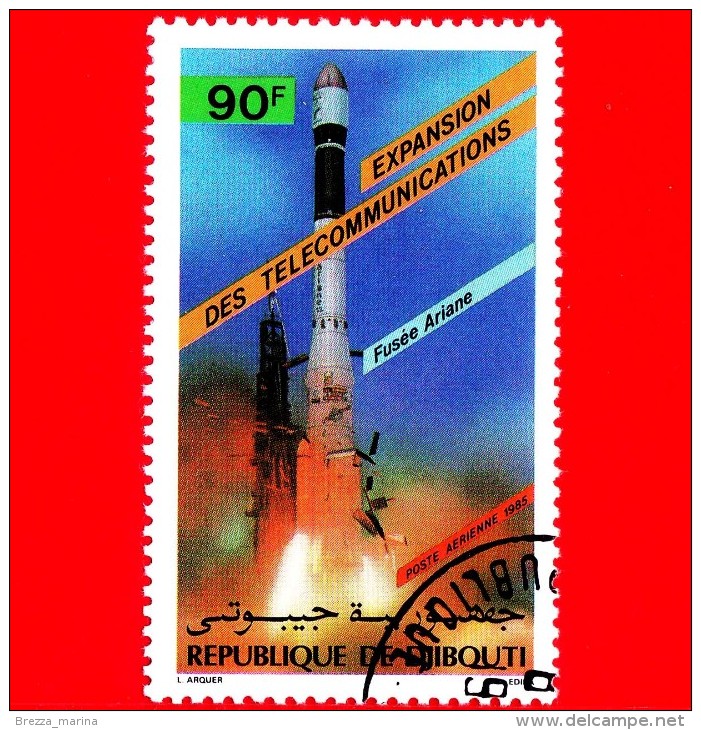 GIBUTI - Djibouti - Nuovo - 1985 - Telecomunicazioni - Razzo Ariane - 90 P.aerea - Gibuti (1977-...)