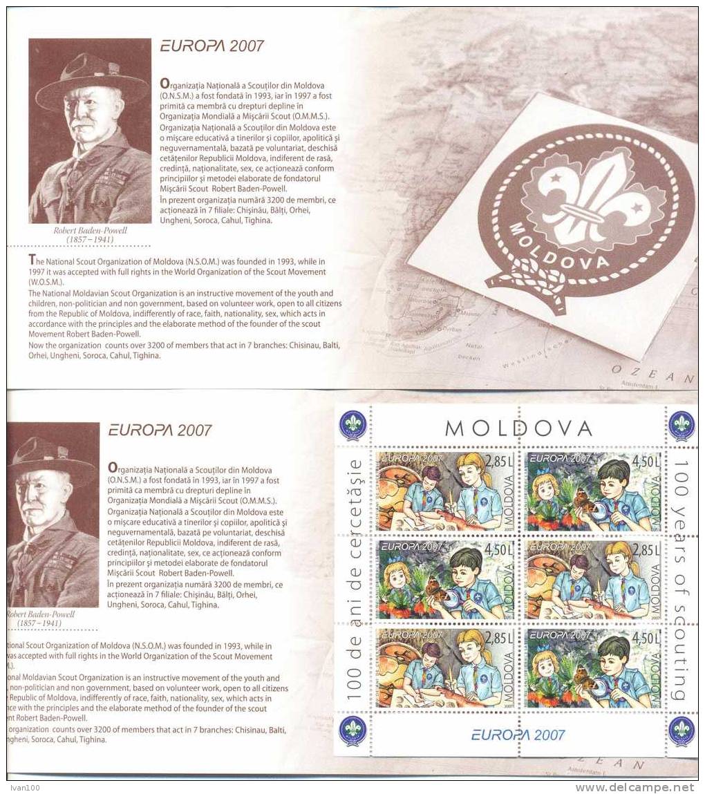 2007. Moldova, Europa 2007, Booklet, Of 3 Sets, Mint/** - 2007