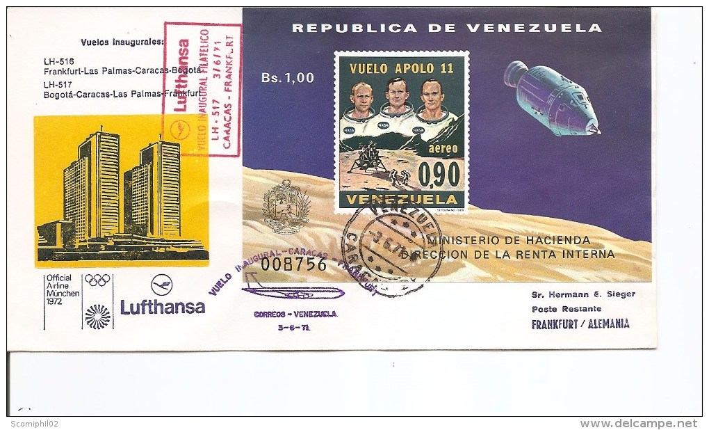 Espace -Apollo 11 ( Document Du Vénézuéla De 1971 Avec BF à Voir) - South America