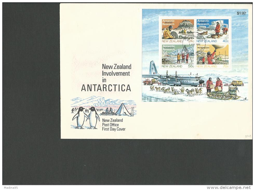 NOUVELLE ZELANDE : L., BF 49/env. Ill. Obl. PJ, 1 Feb.1984, TB - Used Stamps