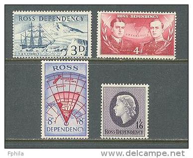 1957 ROSS DEPENDENCY DEFINITIVES MICHEL: 1-4 MNH ** - Nuevos