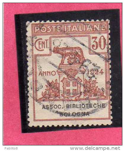 ITALY KINGDOM ITALIA REGNO 1924 PARASTATALI CASSA NAZIONALE ASSICURAZIONI SOCIALI CENT. 30 USED - Franchise