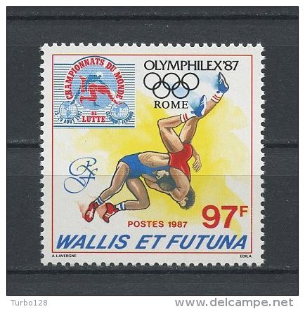 WALLIS FUTUNA 1987 N° 366 ** Neuf = MNH Superbe  Cote 3,15 € Sports Championnats Monde De Lutte Emblème Lutteurs - Ongebruikt