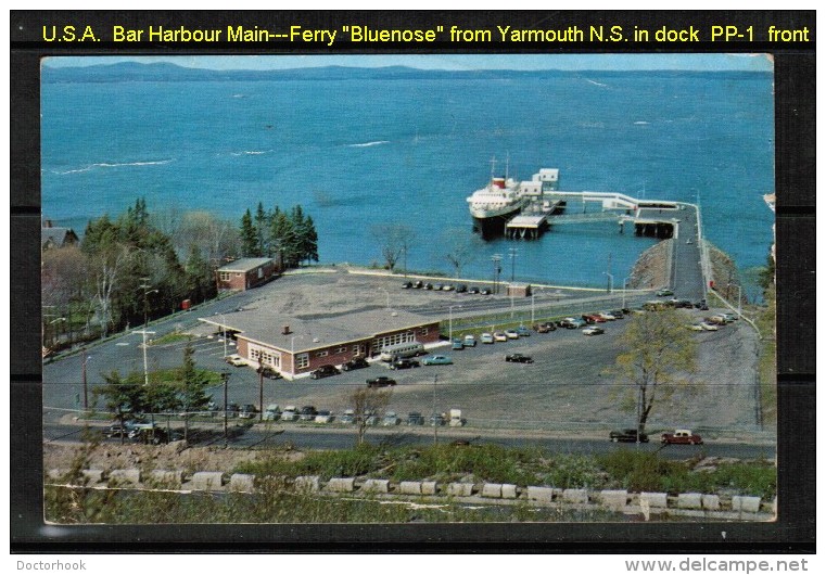 USED POSTCARD Of BAR HARBOR TERMINAL WITH YARMOUTH N.S. FERRY "BLUENOSE" IN DOCK (July 14 1959) - Sonstige & Ohne Zuordnung