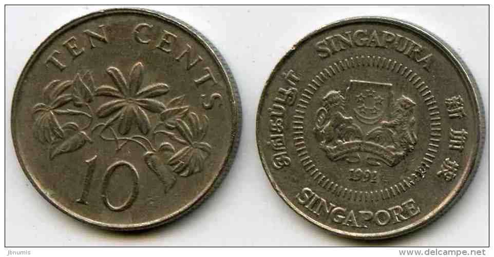 Singapour Singapore 10 Cents 1991 KM 51 - Singapour