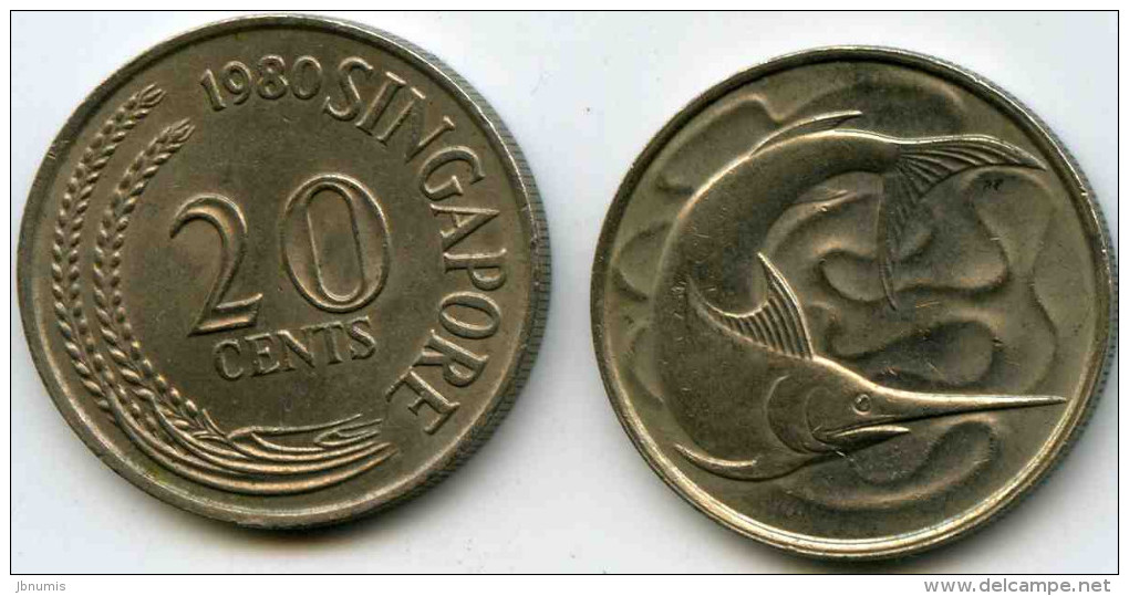 Singapour Singapore 20 Cents 1980 KM 4 - Singapour