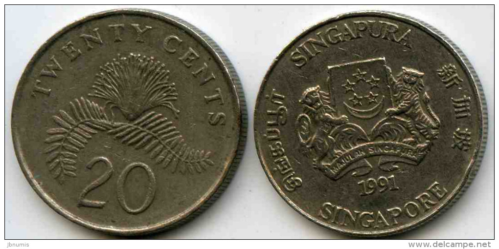 Singapour Singapore 20 Cents 1991 KM 52 - Singapore