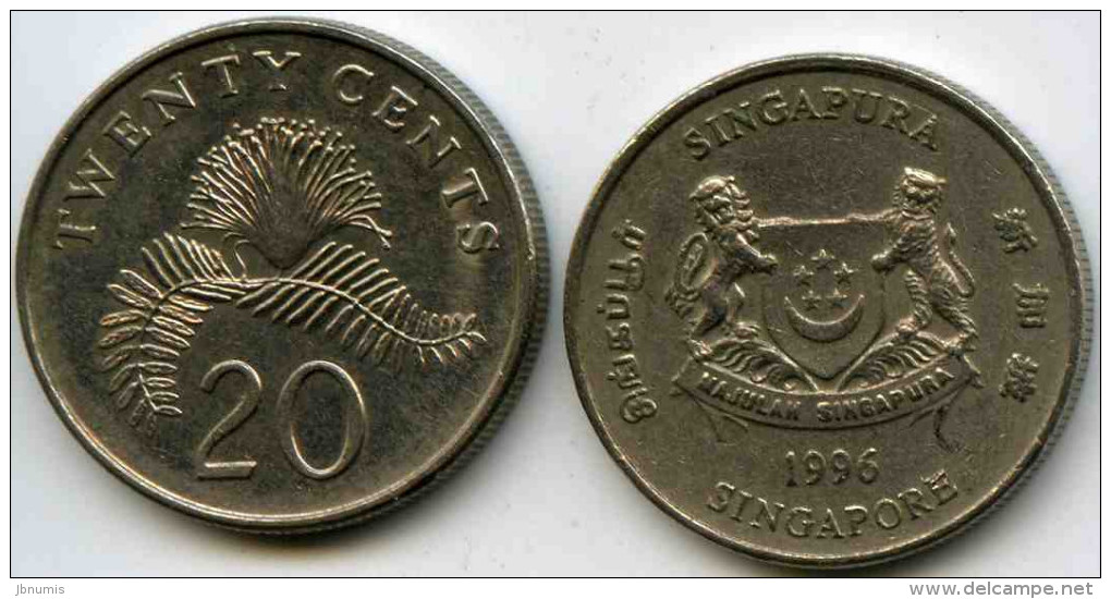 Singapour Singapore 20 Cents 1996 KM 101 - Singapur