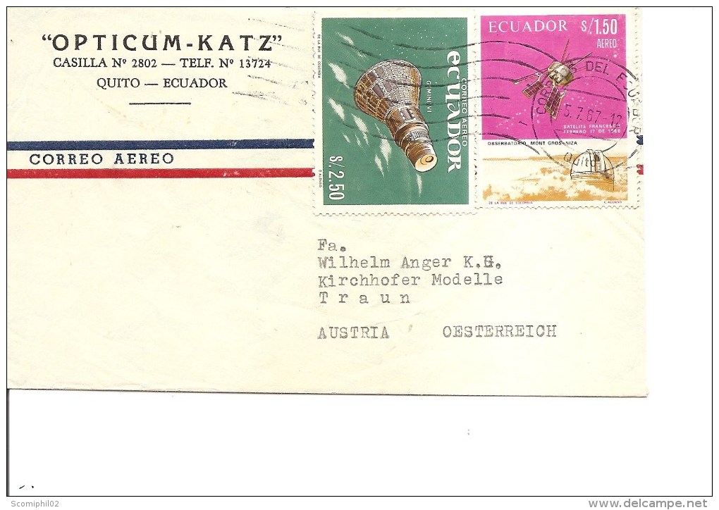 Espace ( Lettre Par Avion De 1967 Vers L'Autriche à Voir) - South America