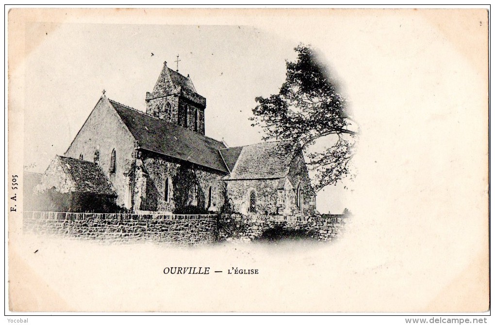 CP, 76, OURVILLE , L'Eglise, Dos Simple, Vierge - Ourville En Caux