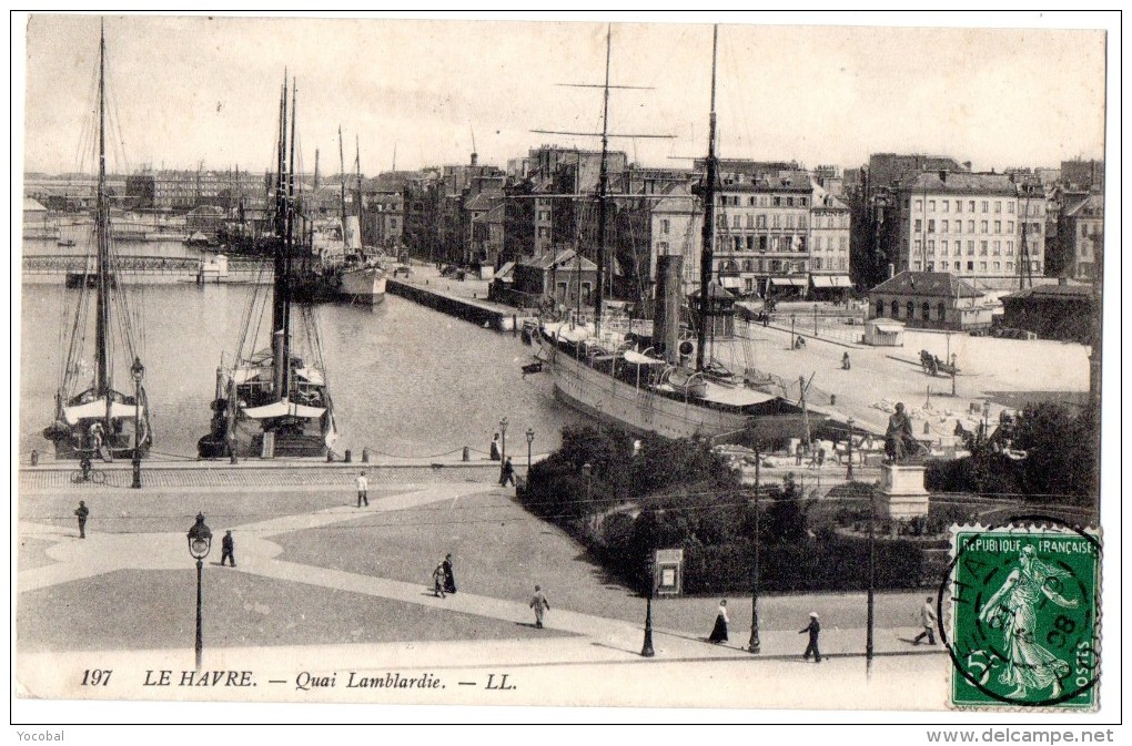 CP, 76, LE HAVRE, Quai Lambardie, écrite, Voyagé En 1908 - Port