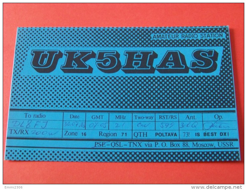 Uzbekistan  QSL   Karte  UK5HAS   Radio    30.7.1983    ( 14 ) - Radio