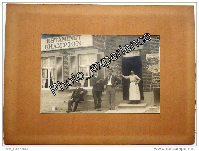 CPA Carte Photo ? Commerce Café Estaminet 1910 NOUVION Somme 80 - Nouvion