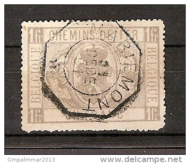 TR 6 Met ZELDZAME OCTOGONE TELEGRAAFSTEMPEL MARIEMONT Dd. 31/12/1891 Zonder Speldeprik ! - Used