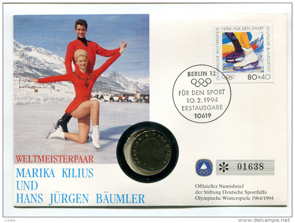 Norvège Norway 1 Krone 1993 UNC - Letter " Marika Kilius & Hans Jurgen Baumler " No. 01638 - Other & Unclassified