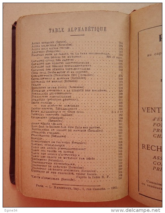 Agenda-Code - 1926 - ( Renseignements Utiles  En Dehors De L'ETUDE) - Derecho