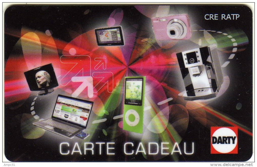 CARTE CADEAU, GESCHENKKARTE, GIFT CARD, DARTY CRE RATP 100&euro; - Cartes Cadeaux