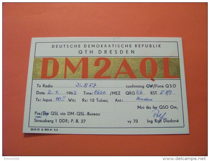 Germany    QSL   Karte   DM2AQL     Radio   2.1.62    ( 14 ) - Radio