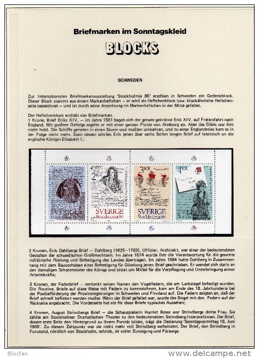 Stockholm 1986 Schweden 1288/1 HBl.127 MH 100 ** 4€ Stamp On Stamps Bloque M/s History Se-tenant EXPO Booklet Bf Sverige - Blocs-feuillets