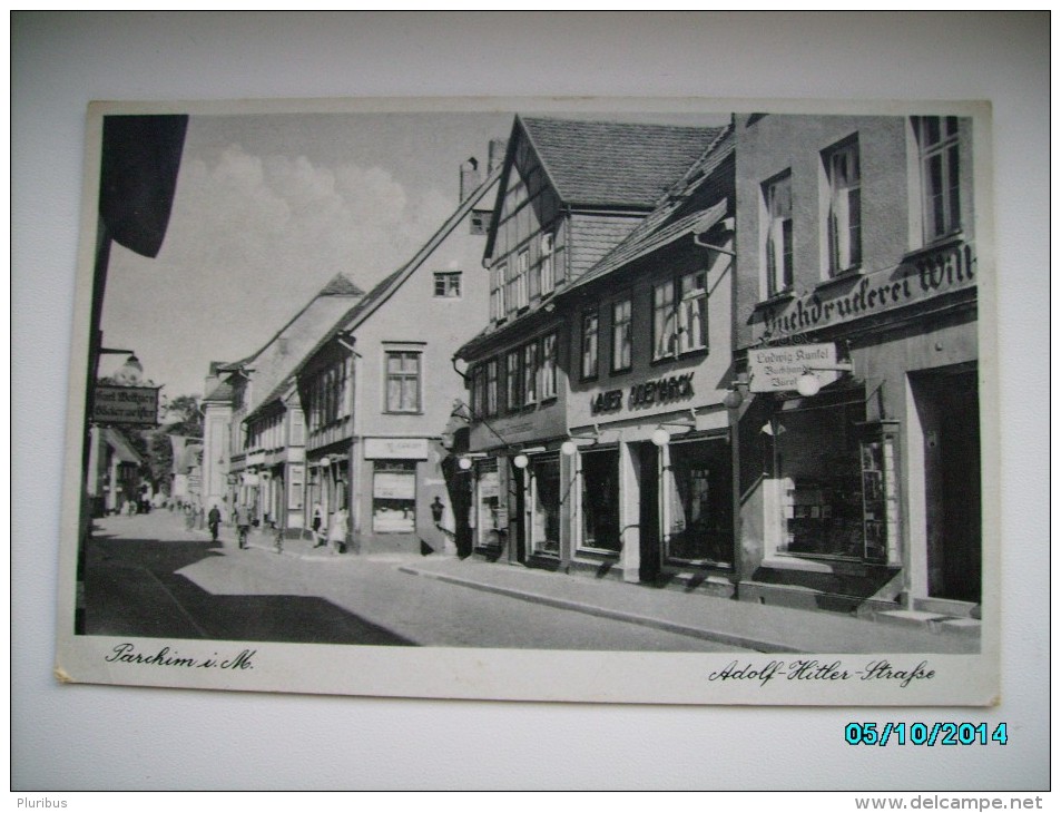 PARCHIM  , ADOLF HITLER STRASSE   , OLD POSTCARD , 0 - Parchim