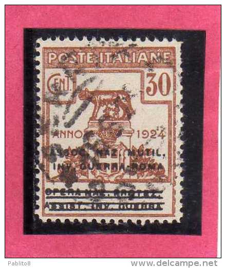 ITALIA REGNO ITALY 1924  PARASTATALI OPERA NAZIONALE PROTEZIONE INVALIDI GUERRA ASSOCIAZIONE MUTILATI CENT 30 USATO USED - Franchise