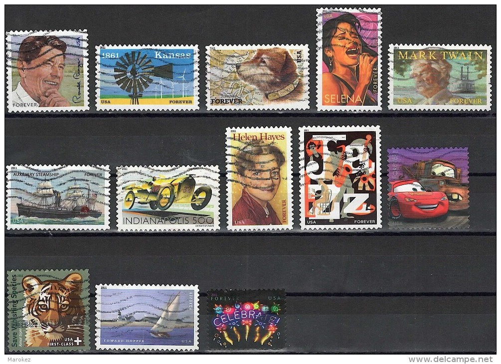 UNITED STATES 2011 13 Postally Used Stamps MICHEL# 4658,4659,4664,4665,4668,4669,4699,4704,4719,4732,4734,4748,4753,4755 - Used Stamps