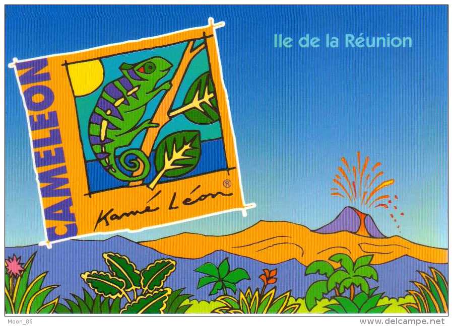 974 - ILE DE LA REUNION -   Ile Bourbon -  Le VOLCAN PITON DE LA FOURNAISE - Caméleon Ou L´endormi - Saint Denis