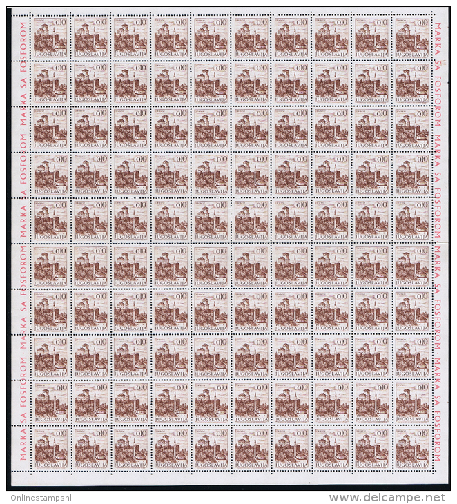 Jugoslavija/Yugoslavia, 1972, Mi 1465 Complete Sheet Of 100 , MNH - Ongebruikt