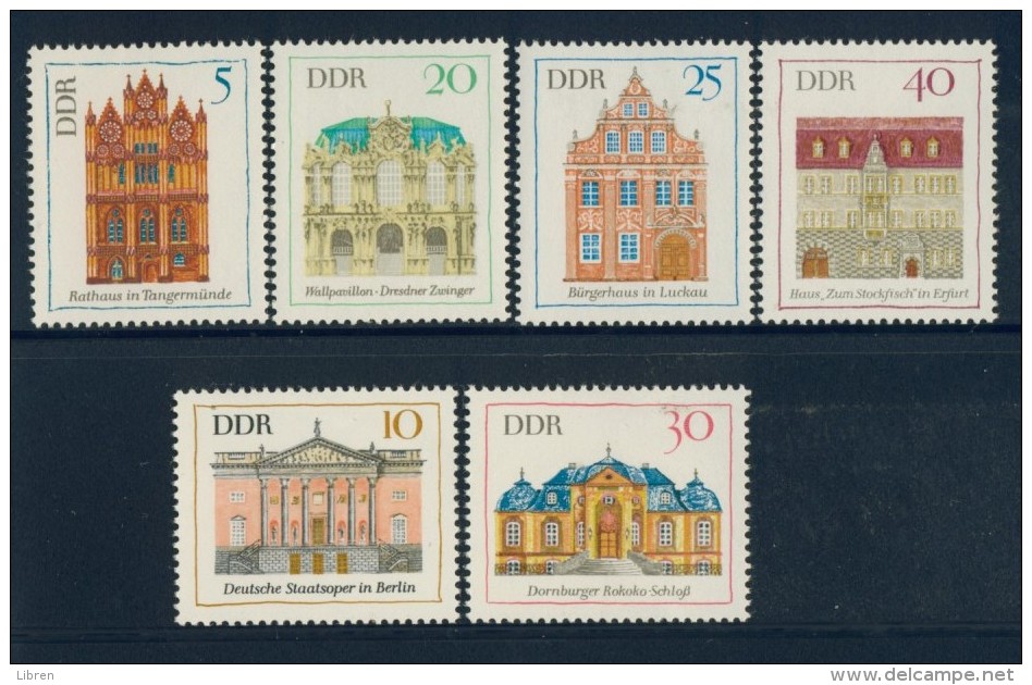 BL1-333 DDR, EAST GERMANY 1969 MI 1434-1439 ARCHITECTURE, MONUMENTS. MNH, POSTFRIS, NEUF**. - Monumenten