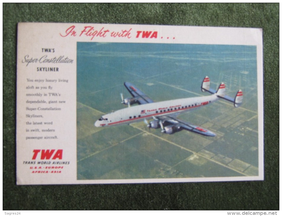 Avion Super Constellation De La Compagnie TWA - 1946-....: Moderne