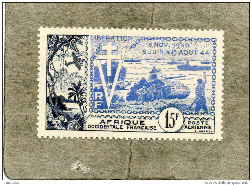 A.O.F. : 10ème Anniversaire Du Débarquement : Croix De Lorraine, Char, Plage Du Débarquement. - Unused Stamps