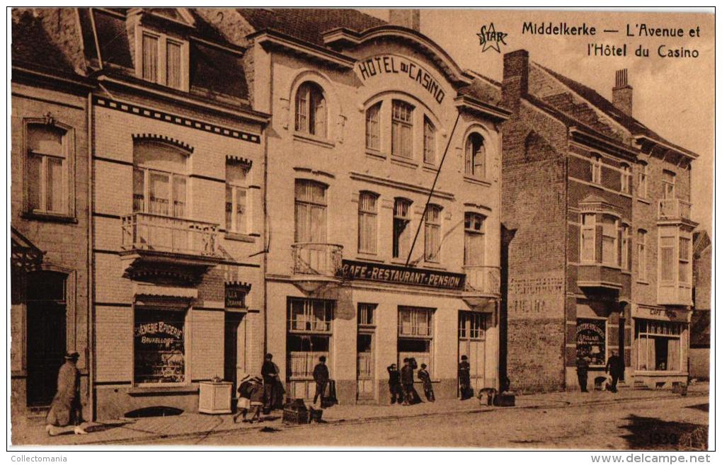 Middelkerke 6 CPA  Hotel Du Casino  Rue De Vienne   Molen ´04    Hospice R De Grimberghe  Van Hinsberghstr ´10 - Middelkerke