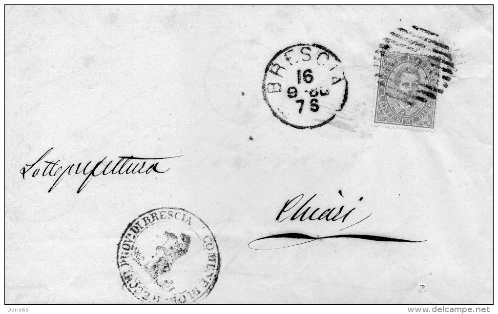 1880  LETTERA CON ANNULLO BRESCIA - Storia Postale