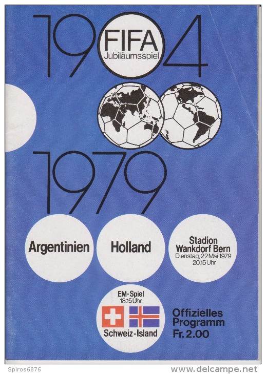 Official Football Programme Double Event FIFA 75th Anniversary Galá ARGENTINA - NETHERLANDS And SWITZERLAND - ICELAND - Bekleidung, Souvenirs Und Sonstige
