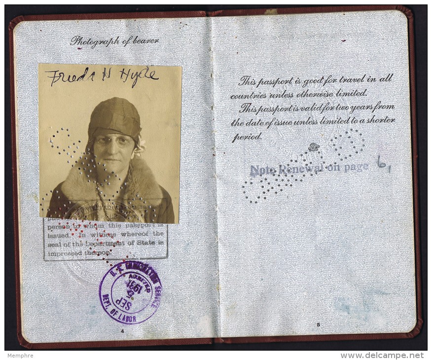 Passeport Des USA  Emis En 1929  Nombreux Visas Et Timbres: France, Autriche, Grande-Bretagne, Excellent état - Documents Historiques