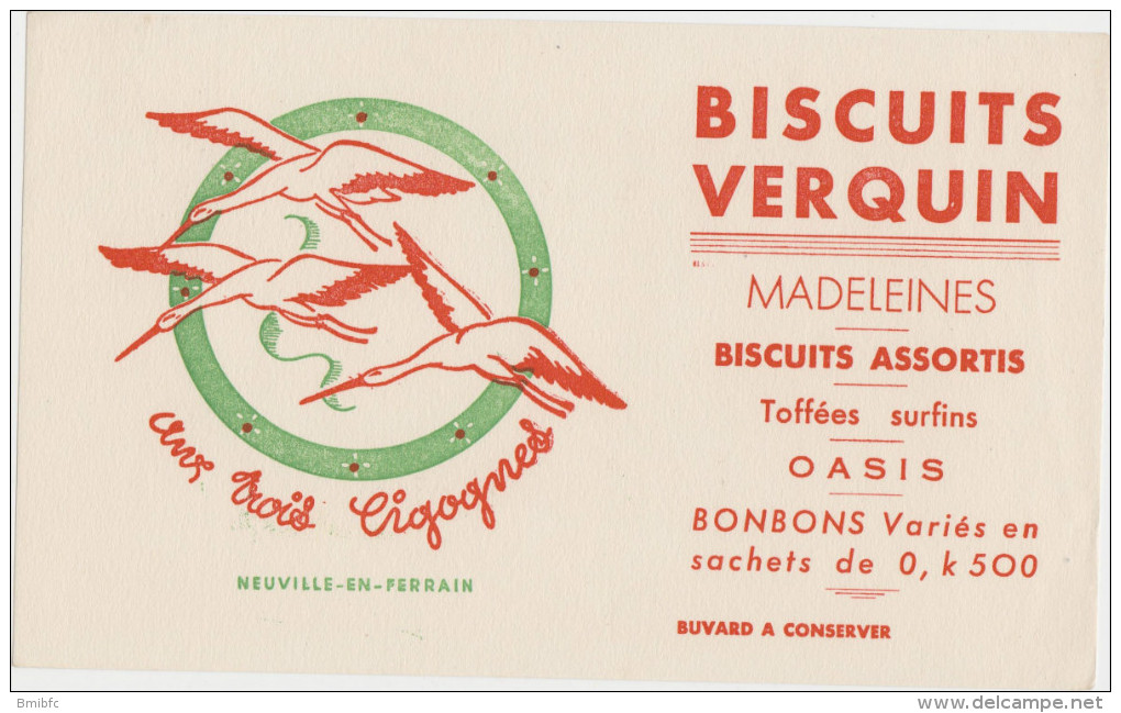 Buvard : Biscuits VERQUIN  à Neuville-en-Ferrain - Sucreries & Gâteaux