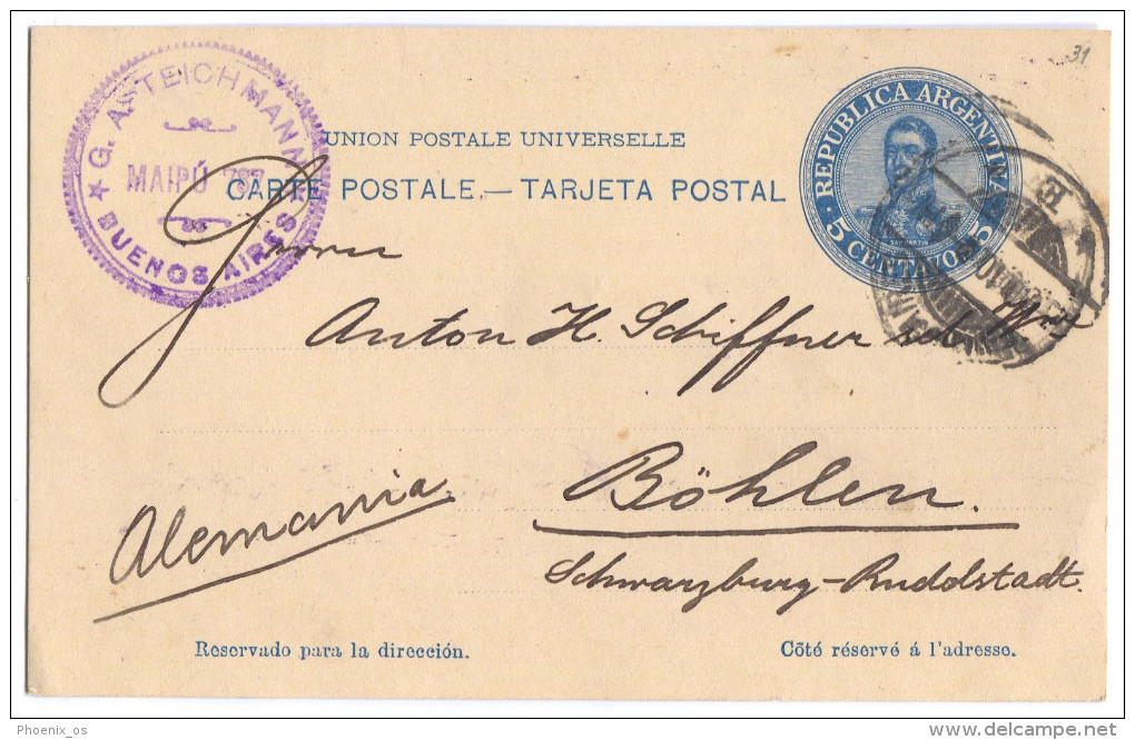 Argentina, Buenos Aires, 1910. Postal Stationery For Austria - Covers & Documents