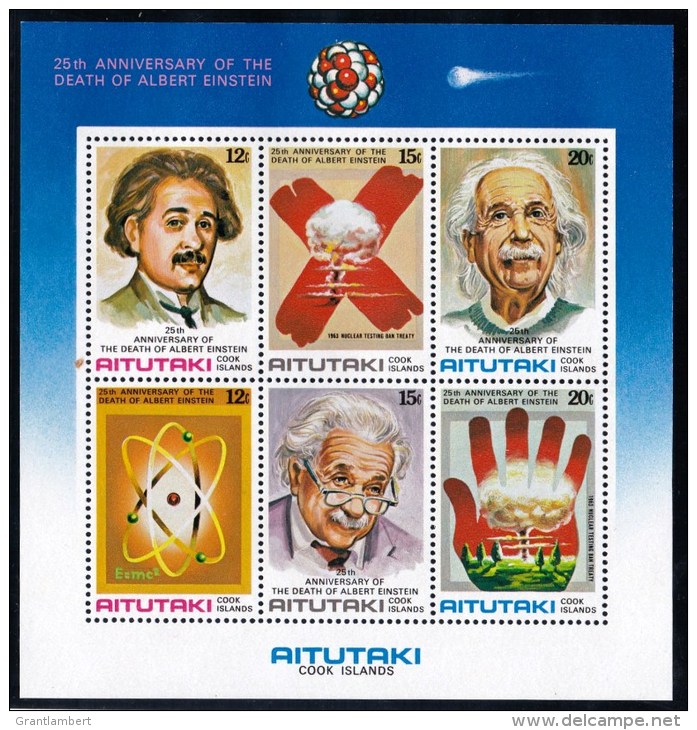 Aitutaki 1980 Albert Einstein Minisheet MNH - Aitutaki