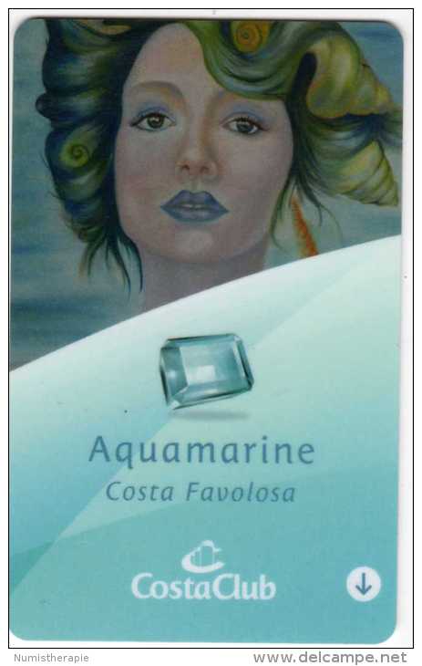 Carte Clé Cabine Croisière Avec Casino à Bord : Costa Favolosa : Aquamarine 2011 - Autres & Non Classés