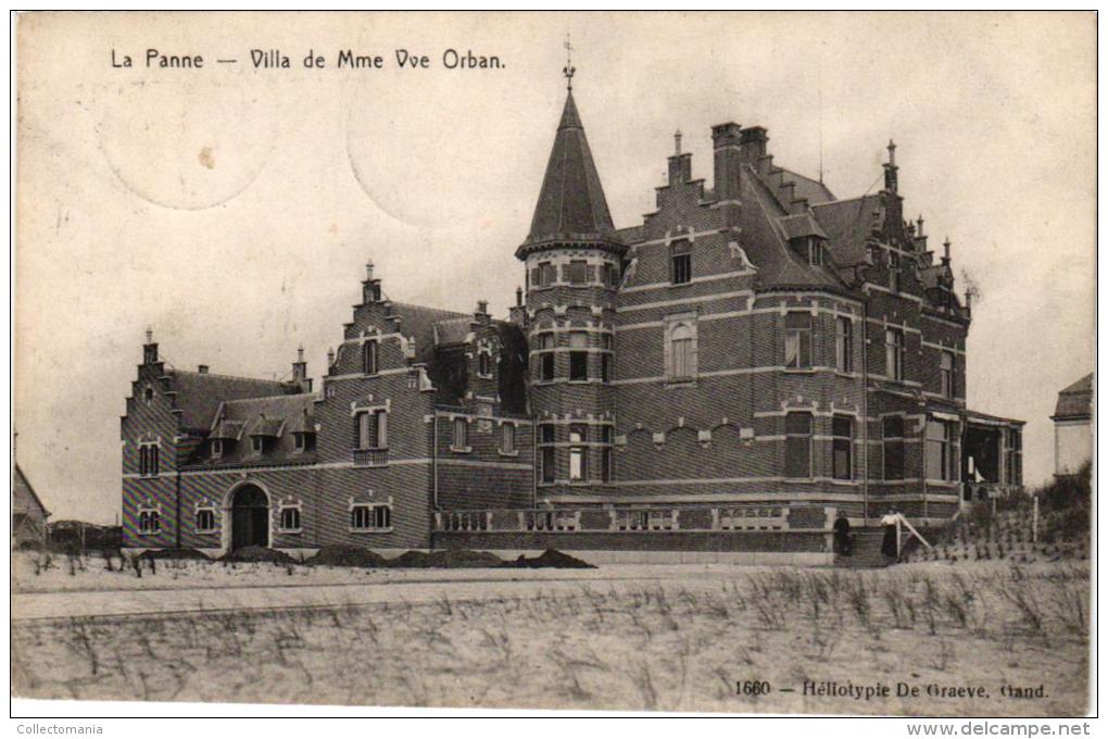 De Panne 7 CPA Lust Soeurs Furnes. 1902  Toboggan Villa Orban   Zeelaan Hotel de la Digue hotel Terlinck  Sugg