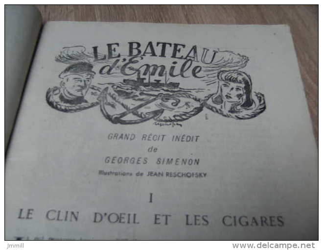 Simenon : Le Bateau D'émile In Lecture De Paris Sepe - Auteurs Belges