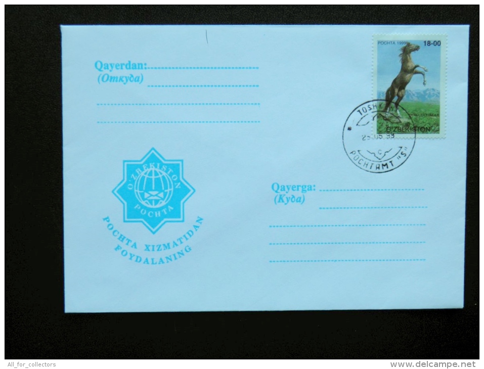 FDC Cover From Uzbekistan Animal Fauna Horse 1999 - Uzbekistan