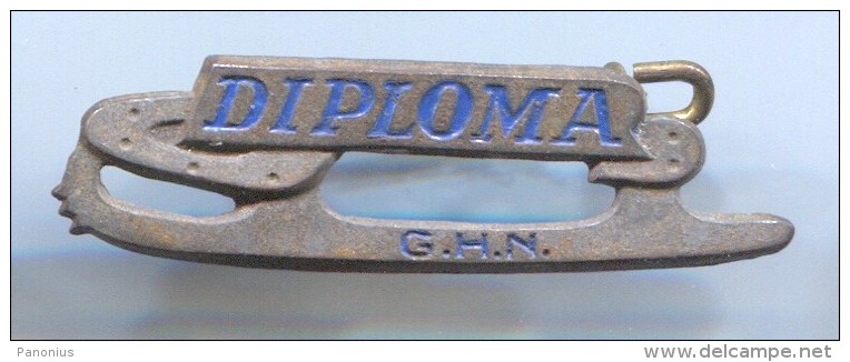 FIGURE SKATING - DIPLOMA GHN, Netherlands, Vintage Pin, Badge - Skating (Figure)