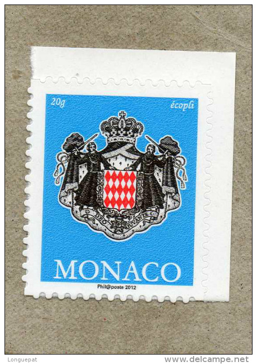 MONACO : Armoiries De Monaco - Série Courante - Autoadhésif, Provenant De Carnet - - Unused Stamps