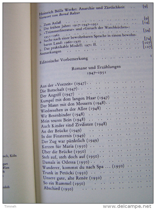 Heinrich BÖLL - WERKE 1 & WERKE 2 ROMANE Und ERZÄHLUNGEN 2 BÄNDEN 1947-1951 Und 1951-1954 - Autores Alemanes