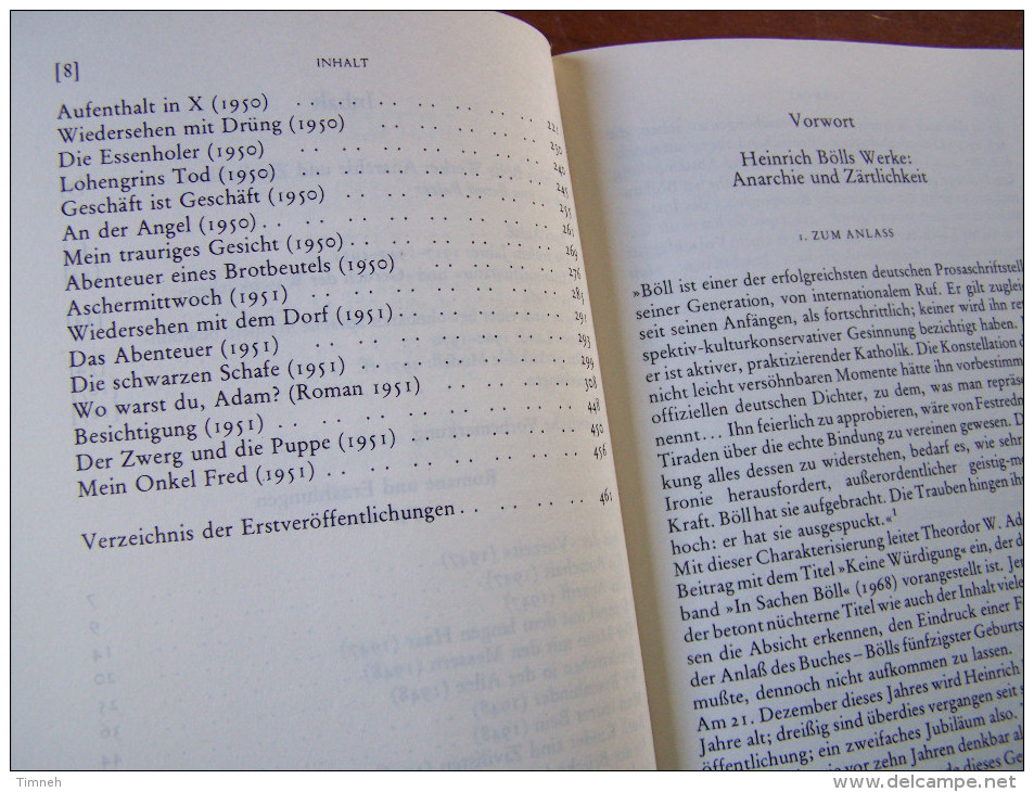 Heinrich BÖLL - WERKE 1 & WERKE 2 ROMANE Und ERZÄHLUNGEN 2 BÄNDEN 1947-1951 Und 1951-1954 - Deutschsprachige Autoren