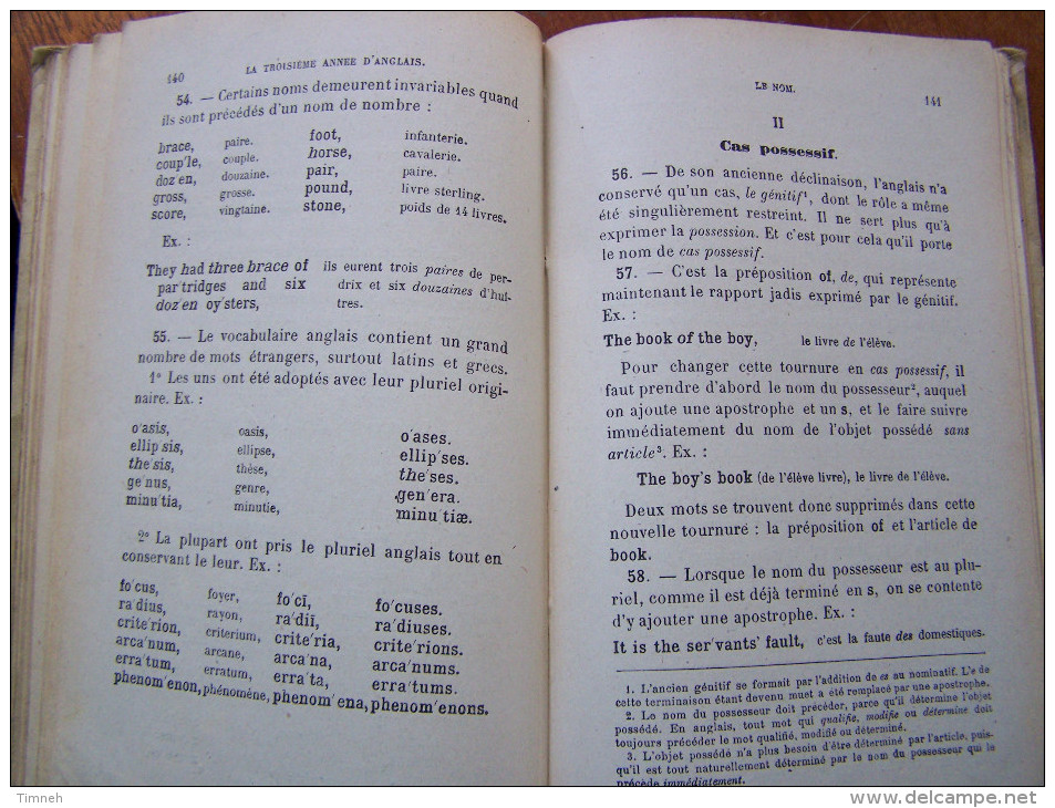 COURS D ANGLAIS Adrien BARET LA TROISIEME ANNEE D ANGLAIS Grammaire Complète Librairie Armand Colin 22e édition - Inglés/Gramática