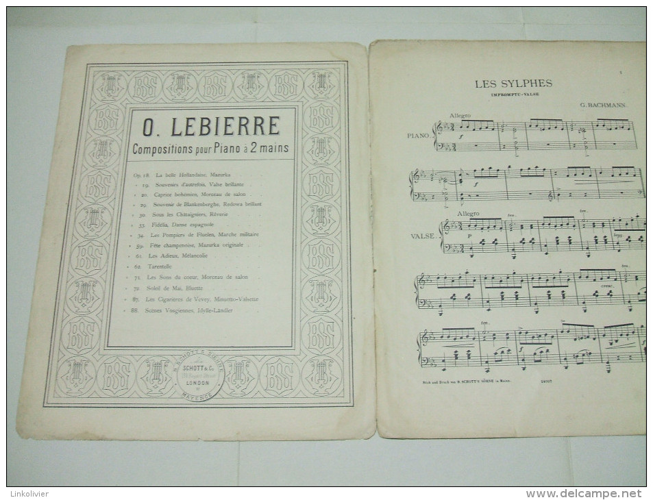 Partition Morceaux Choisis : Les Sylphes (Impromptu-Valse) Par Georges BACHMANN - Instruments à Clavier