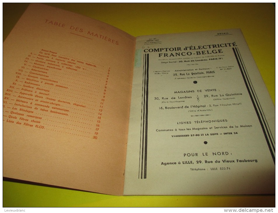 Promotion/Les Antiparasites /Comptoir D´electricité Franco-Belge / 1936-1937   GEF49 - Electricité & Gaz