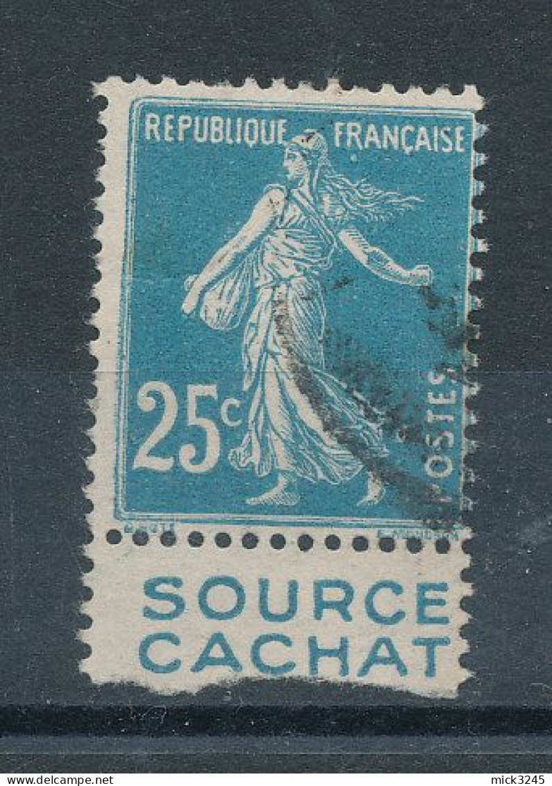 Semeuse 25c Bleu Pub Evian Source   - Cote 8€ - Used Stamps